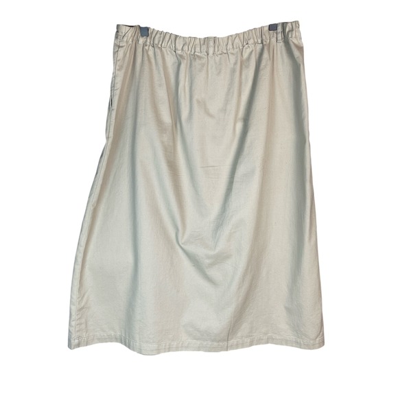 Serengeti Catalog Women Beige Button Front Skirt Safari Pocket Sz Large Cotton - Picture 2 of 5